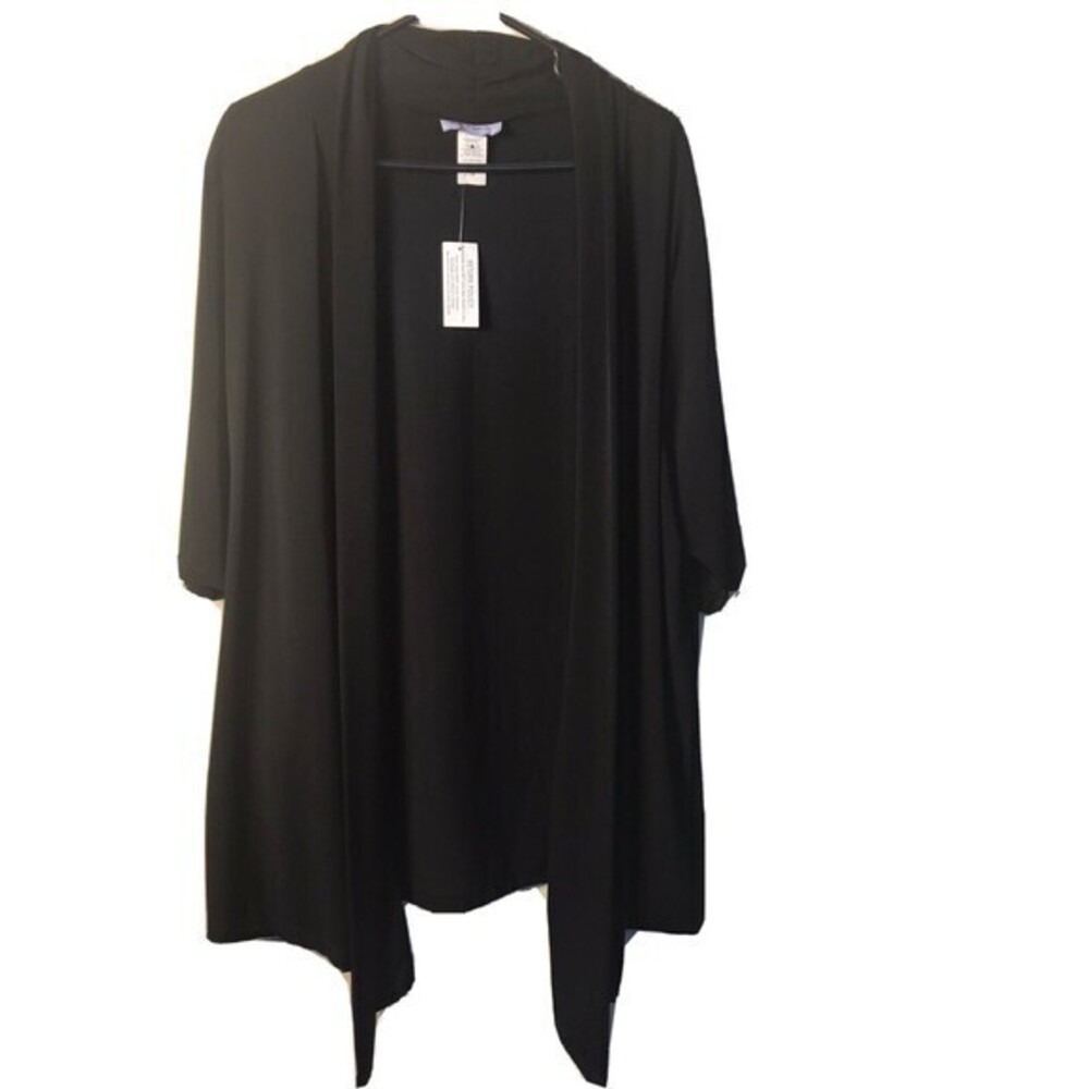New With Tag Jamie Nicole Collection‎ Woman's Black Cardigan Open Front Size 26